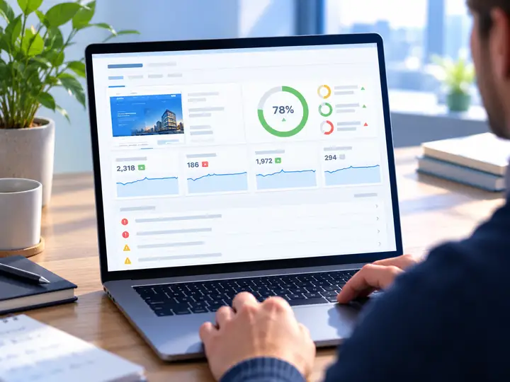 Seobility-Website-Audit-Bericht mit Optimierungswerten und technischen Problemen